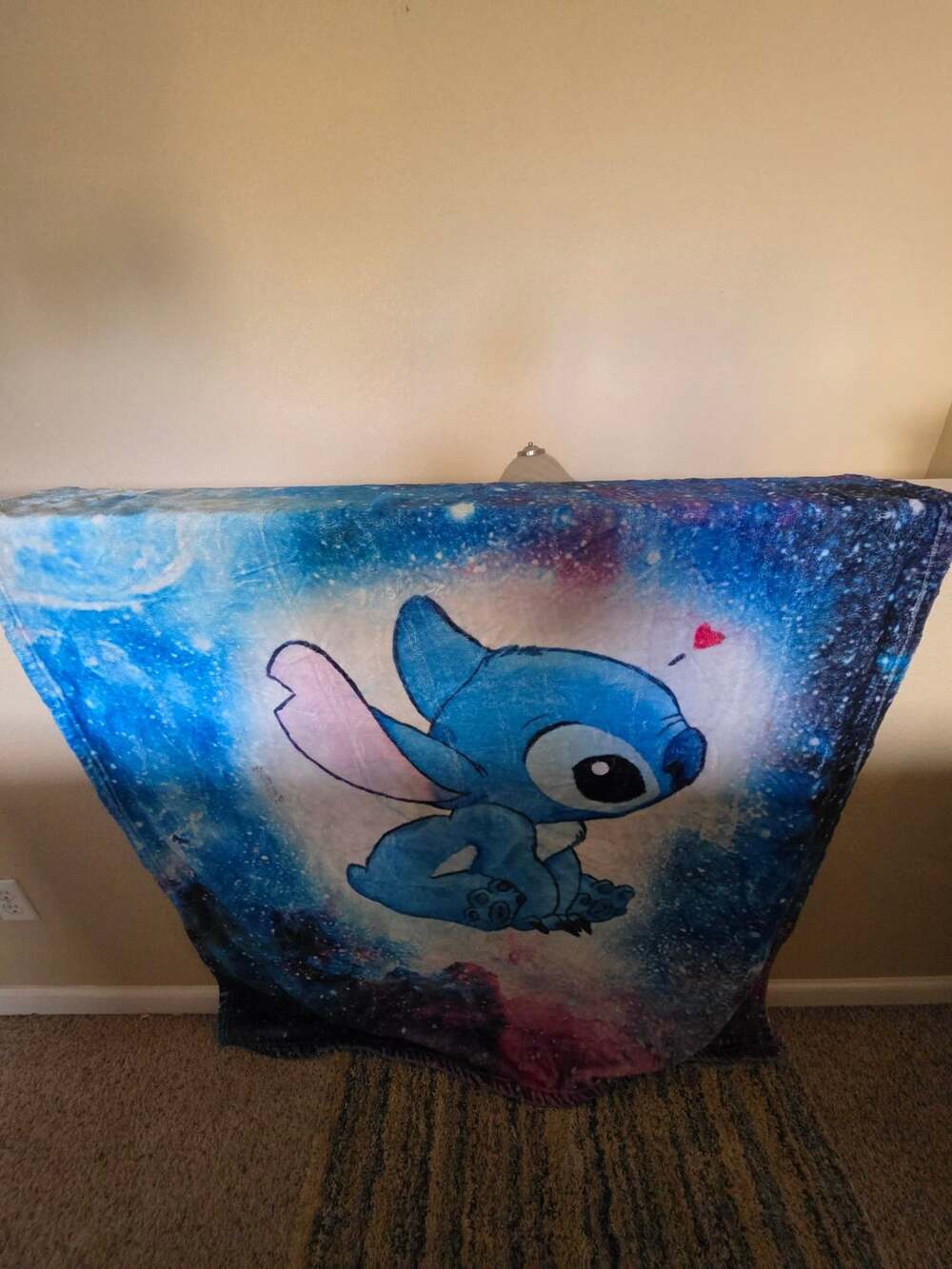 Disney Stitch Throw Blanket Galaxy Starry Sky 44x57 Used-Good